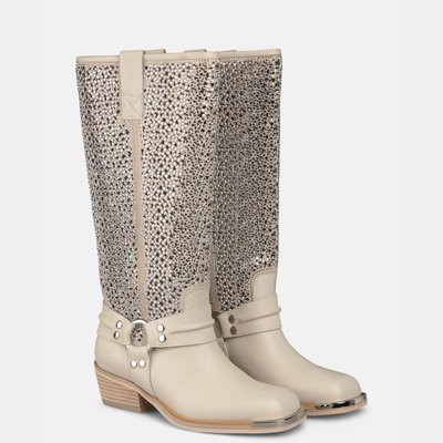 Bottes plates en cuir avec détail métallique ALMA EN PENA