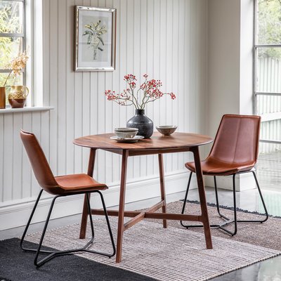 Murwara Round Walnut Dining Table SO'HOME