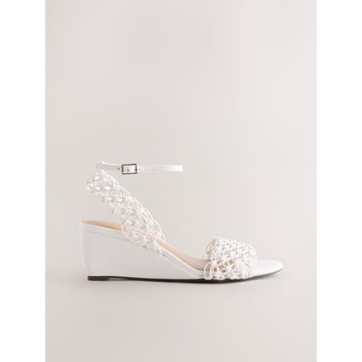 Chaussures compensées et tressées à fleurs NEXT