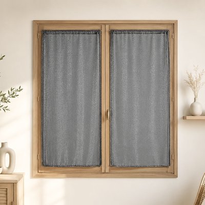 Voilage paire en maille avec des fils fil textile argentés HOME MAISON