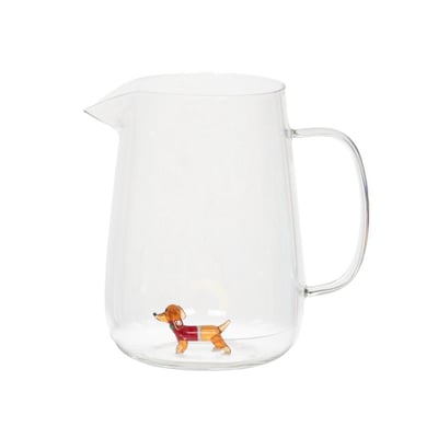 Pichet en verre décoré 170cl teckel noël AMADEUS