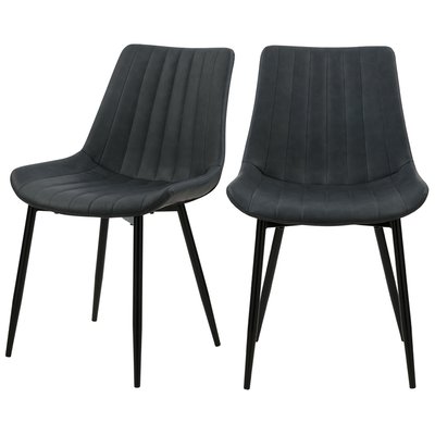 Lot de 2 chaises en cuir synthétique et métal - KILLI RENDEZ-VOUS DÉCO