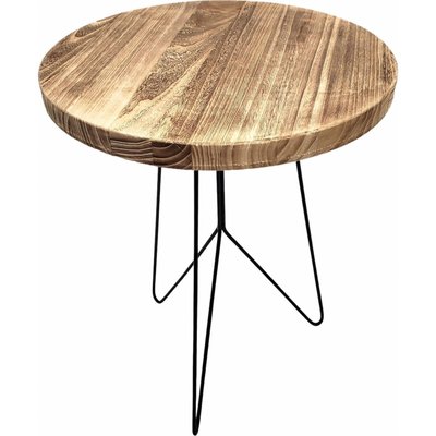 Table ronde bois naturel pieds noirs style contemporain RECOLLECTION