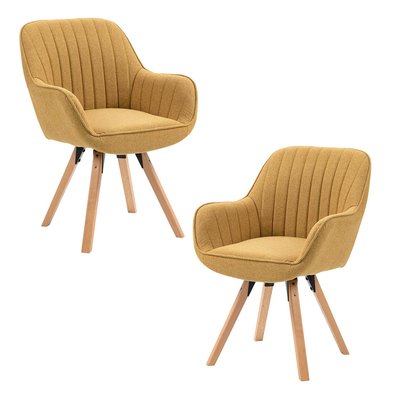 Lot de 2 fauteuil de salle à manger rotatif scandinave, CARSON MEUBLES COSY
