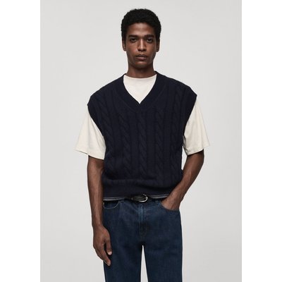 Gilet torsadé laine mélangée MANGO MAN