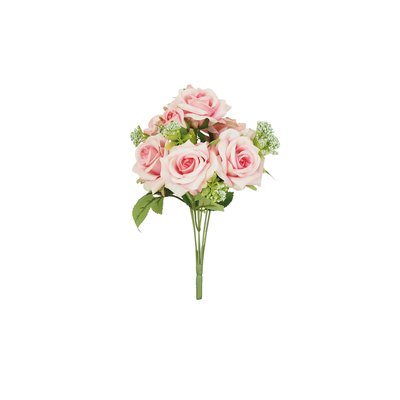 Bouquet artificiel de roses 32cm rose lot de 2 LIGNE DECO