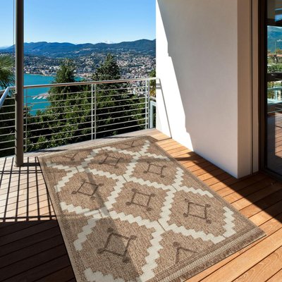 Tapis extérieur tissé kilim rectangle ZEPHYR 2 UN AMOUR DE TAPIS