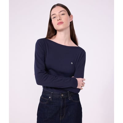 T-shirt Iconique col amiral en coton, manches longues PETIT BATEAU
