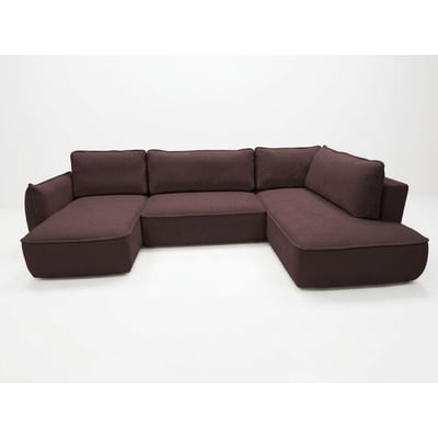 Canapé d'angle convertible 5 places en tissu chenille, ESMEE BOBOCHIC