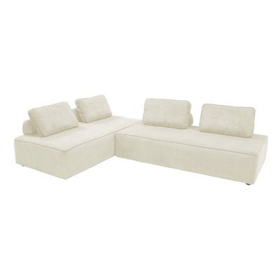 Chauffeuse pour canapé modulable 2 places velours côtelé (lot de 2) LAO SWEEEK