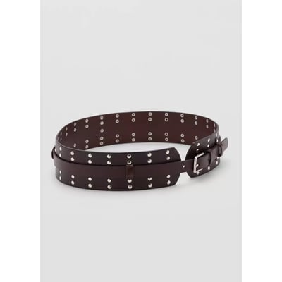 Ceinture en cuir à clous MANGO