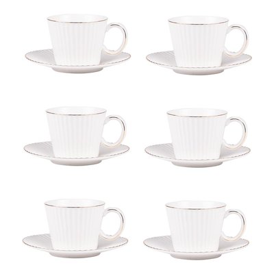 Coffret de 6 tasses à café avec sous tasses   9 cl-PURE TABLE PASSION