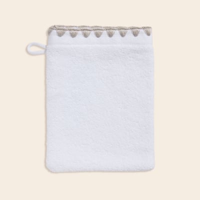 Gant De Toilette en Éponge unie et point feston triangulaire NERYDA MADURA