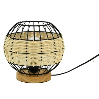 Lampe boule en rotin naturel et métal AUBRY GASPARD