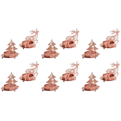 Photophore de Noël en métal cuivré (Lot de 12) Lot de 12 AUBRY GASPARD