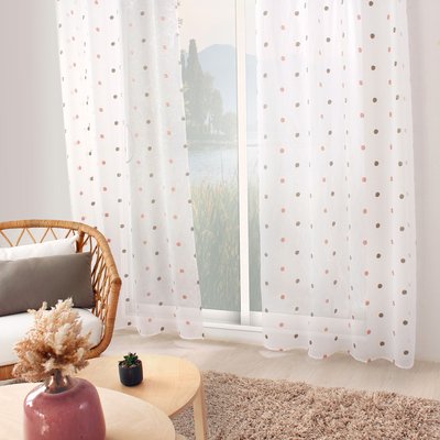 Voilage sablé brodé "Pois colorés" HOME MAISON