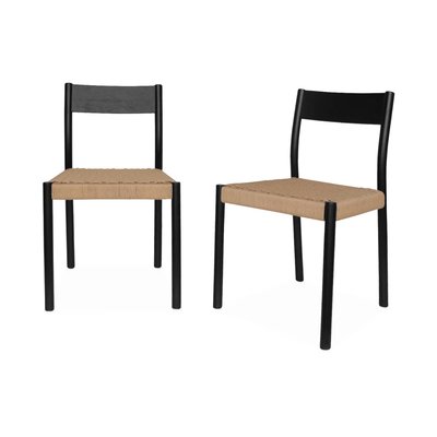 Chaise bois d'hévéa et cordes (lot de 2) ELLA SWEEEK