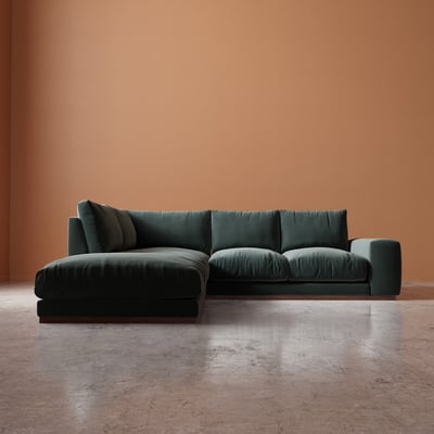 Denver Crushed Velvet Corner Chaise Sofa SWOON