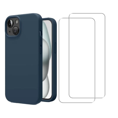 Coque iPhone 15 antichoc + 2 vitres EVETANE