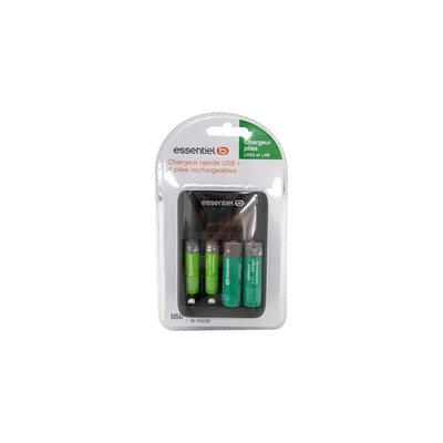 Chargeur secteur +LR06 AA x2 2100NimH+LR03 AAA x2 700NimH ESSENTIEL B
