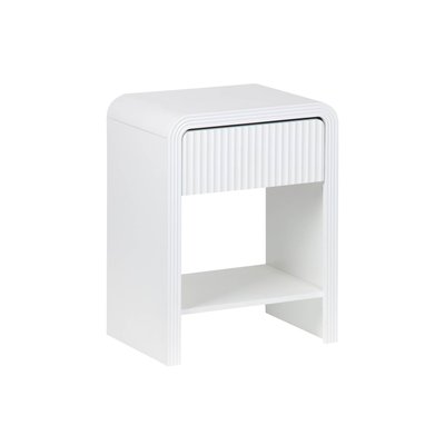 Table de chevet effet bois rainuré 1 tiroir JULIA SWEEEK