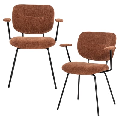 Lot de 2 chaises de salle à manger en chenille tissée BRINT WOOOD