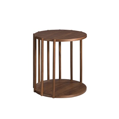 Table d'angle ronde en bois de noyer ANGEL CERDA