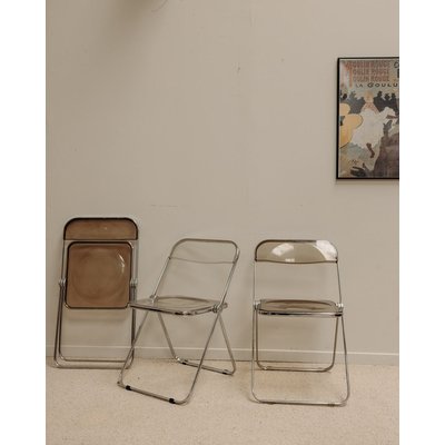 Lot de 3 chaises en plexiglass Alma N°695 - Bon état DEBONGOUT