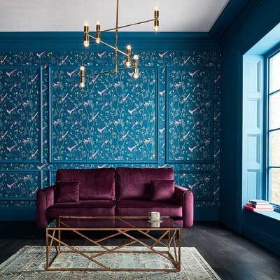 Papier peint Tori Teal GRAHAM ET BROWN