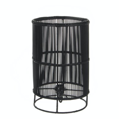 Lampe Cylindre en métal filaire ajouré noir D25xH40cm PIER IMPORT