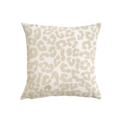 Coussin décoratif carré en jacquard chenille à motif léopard DOUCEUR D'INTÉRIEUR