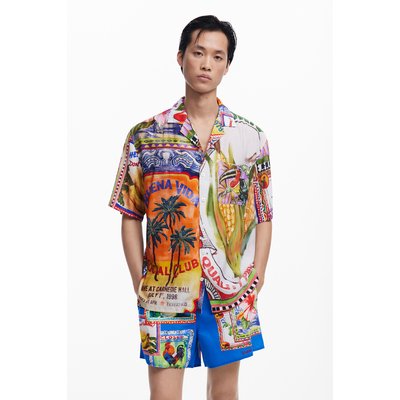 Chemise cartes postales à manches courtes DESIGUAL