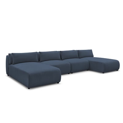 Canapé modulable 4 places en tissu chiné, JANA BOBOCHIC