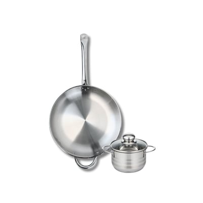 Batterie de cuisine 1 poêle 32cm + 1 faitout 14cm PROFI BRILLANT ELO