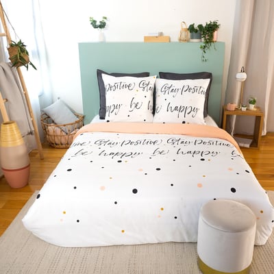 Parure housse de couette 100% microfibre 72gsm positive C DESIGN HOME TEXTILE