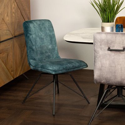 Chaise pivotante velours gris OKA (lot de 2) PIER IMPORT