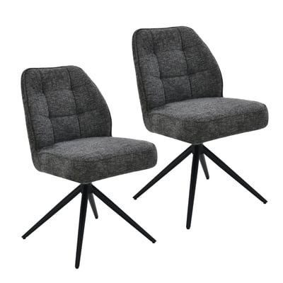 Chaise pivotante en tissu, assise épaisse (lot de 2) LUGANO PIER IMPORT