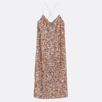 Robe longue à fines bretelles, en sequins LA REDOUTE COLLECTIONS