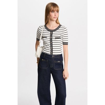 Pull manches courtes rayé MORGAN