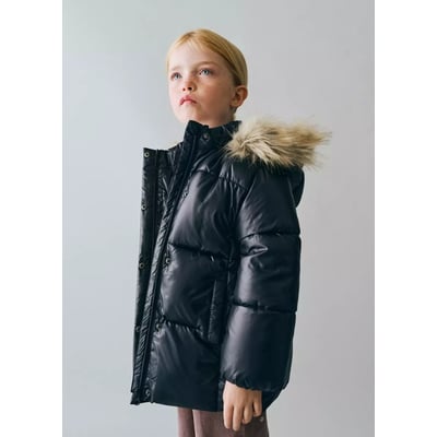 Anorak matelassé capuche imitation fourrure MANGO BABY