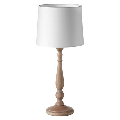 Lampe à Poser Loira Bois Naturel Et Abat-jour Blanc MILLUMINE
