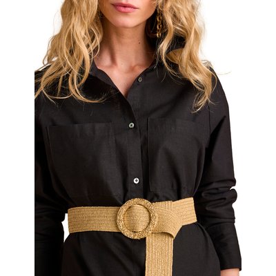 Robe chemise longue en lin mélangé grossesse et allaitement coton effet lin ENVIE DE FRAISE