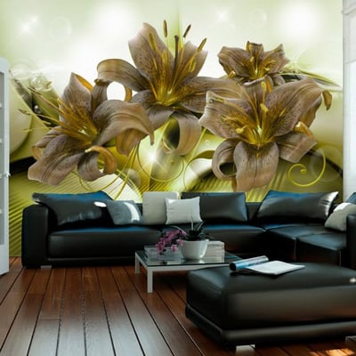 Papier peint intissé panoramique Fleurs Ecstatic Green EDEN