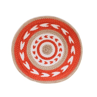 Corbeille murale ronde en corde imprimée 30cm ORNAMI