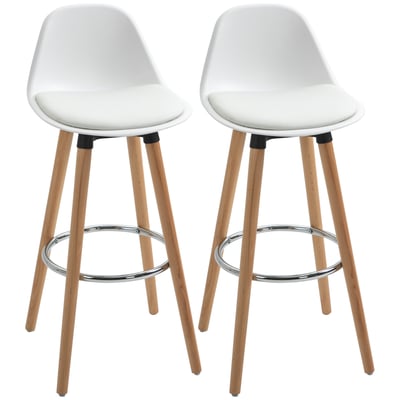 Tabouret de bar PU Blanc HOMCOM