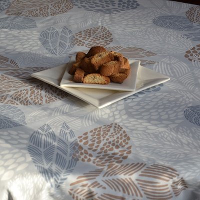 Nappe enduite carrée ou rectangle FEUILLLES FLEUR DE SOLEIL