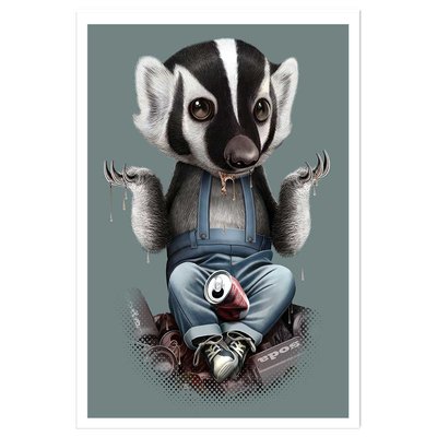 Affiche enfant frisson de blaireau HEXOA