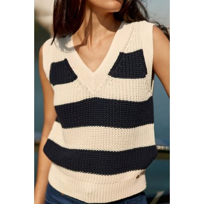 Pull col v imprimé à rayures MAWA LA PETITE ETOILE