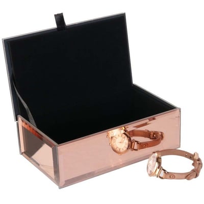 Boîte à Bijoux Ancienne En Métal Cuivré - Coffret Vintage - Occasion Bon état