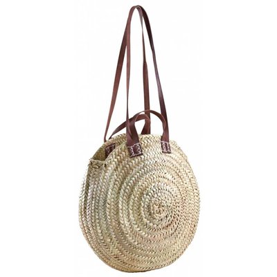 Cabas rond en palmier bandoulière et poignées AUBRY GASPARD